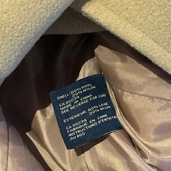 London Fog Wool Vintage Women's Camel Double-Breasted Cape Coat - Picture 8 of 8